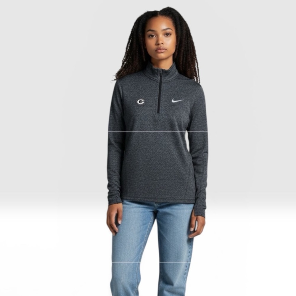 Nike Green Bay Packers Dri Fit Women’s ¼ Zip Shirt S Gray Athletic Long Sleeve